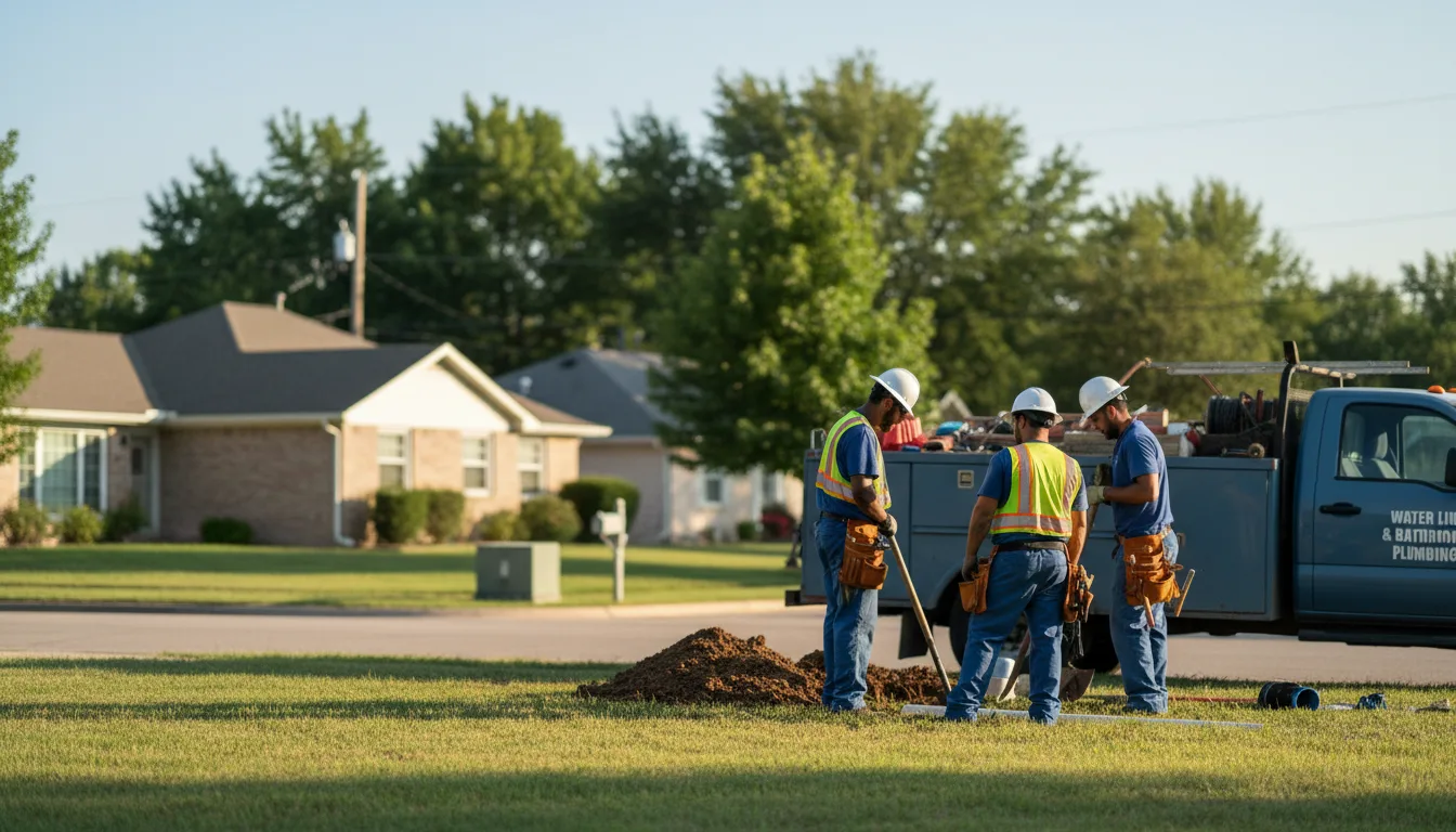 Residential water line and bathroom plumbing service in Buchanan Dam, TX